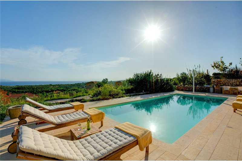 Villa Corali relax by the pool with a glass of wine