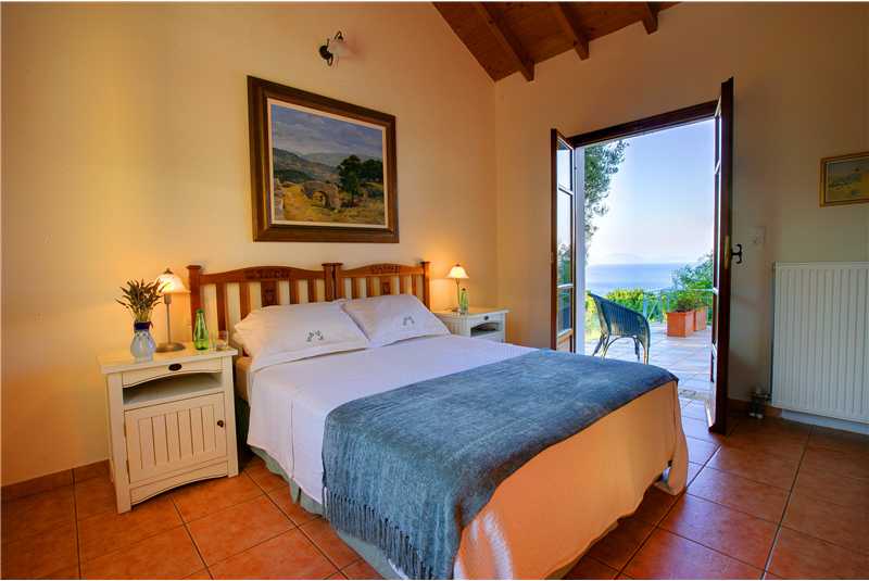 Fiscardo House ground floor double bedroom with pool access