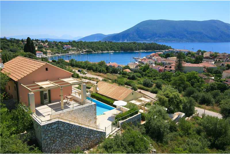 Villa Levanda enjoys wonderful views of Fiscardo Harbour and Ithaca