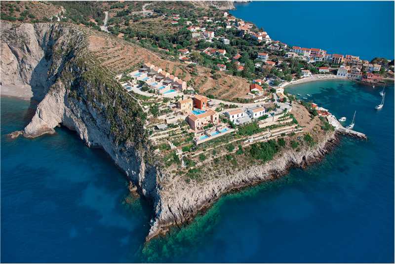 Aerial photo of BraunisHorio and the Bay of Assos