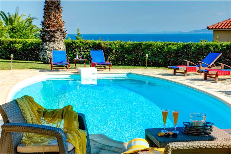  Villa Athena pool with the glistening ionian sea